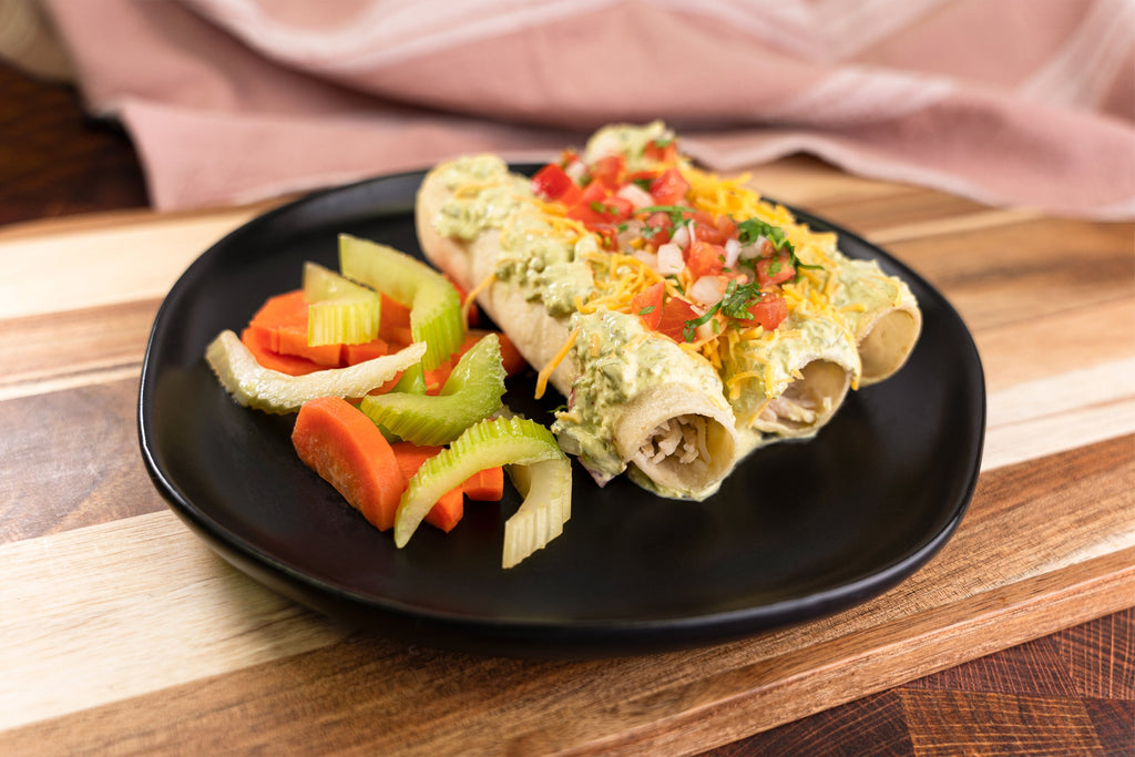 Poblano & Cheddar Chicken Enchiladas
